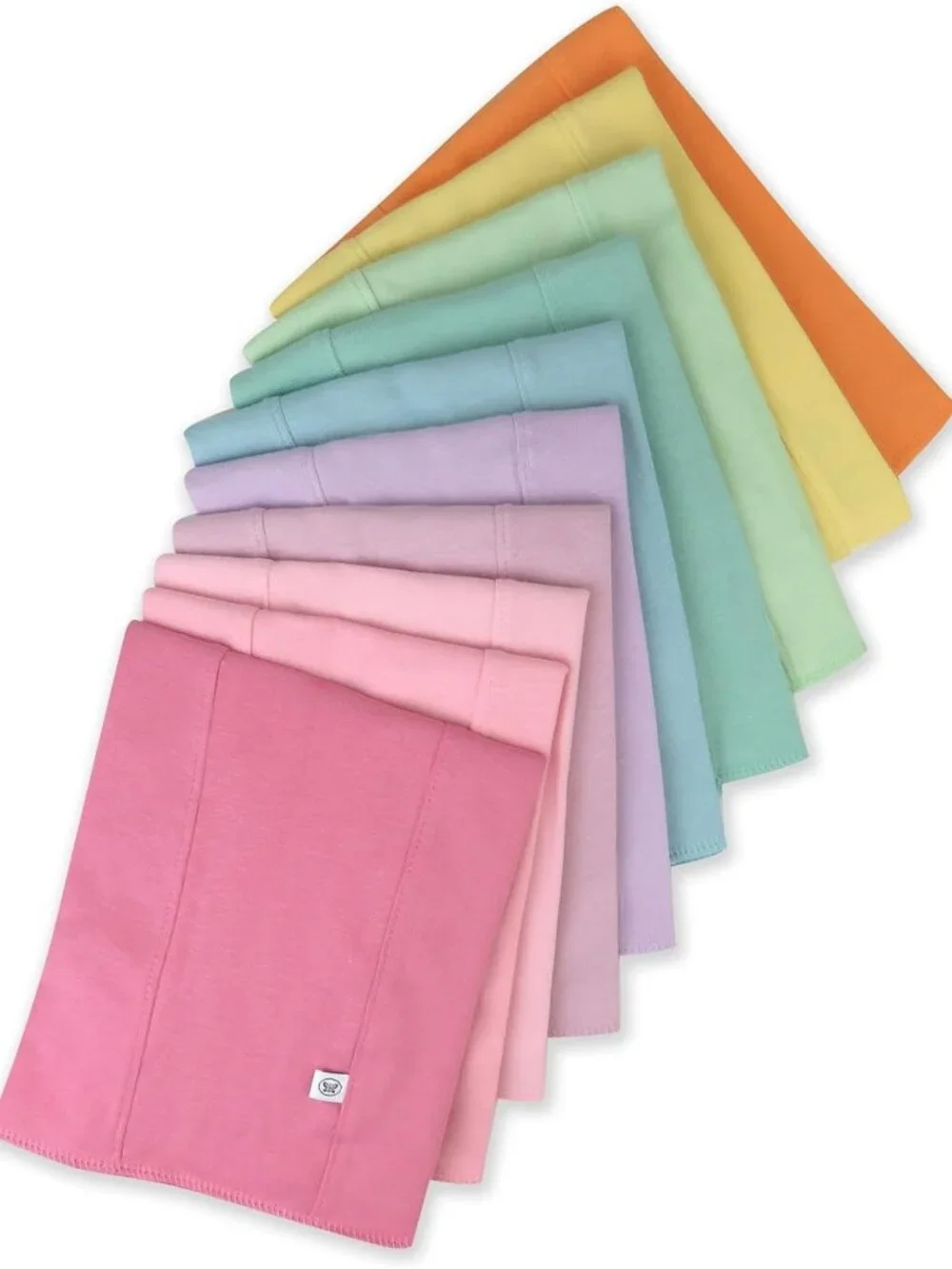 Organic Cotton Knit Burp Cloths Multipack, 10-Pack Rainbow Colors, Soft